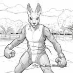 Action-Packed Kangaroo Boxing Coloring Pages 1