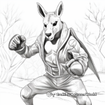 Action-Packed Kangaroo Boxing Coloring Pages 2