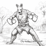 Action-Packed Kangaroo Boxing Coloring Pages 4