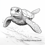 Action-Packed Leatherback Sea Turtle Coloring Pages 2
