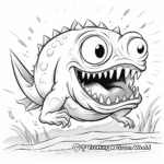 Action-Packed Piranha Attacking Coloring Pages 1