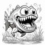 Action-Packed Piranha Attacking Coloring Pages 2