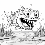 Action-Packed Piranha Attacking Coloring Pages 3