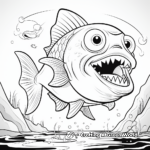 Action-Packed Piranha Attacking Coloring Pages 4