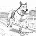 Action-Packed Racing Greyhound Coloring Pages 2