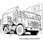 Action-Packed Recycling Truck On Duty Coloring Pages 3