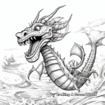 Action-Packed Sea Dragon Chase Coloring Pages 1