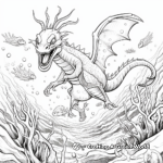 Action-Packed Sea Dragon Chase Coloring Pages 2