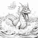 Action-Packed Sea Dragon Chase Coloring Pages 3