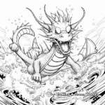 Action-Packed Sea Dragon Chase Coloring Pages 4