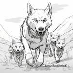 Action-packed Wolf Hunt Coloring Pages 1