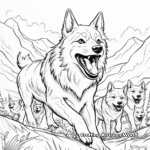 Action-packed Wolf Hunt Coloring Pages 2
