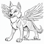 Action-Packed Wolf with Wings Coloring Pages 2