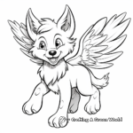 Action-Packed Wolf with Wings Coloring Pages 3