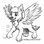 Action-Packed Wolf with Wings Coloring Pages 4