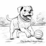 Active Bulldog Playing Ball Coloring Pages 1
