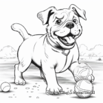 Active Bulldog Playing Ball Coloring Pages 2