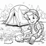 Active Camping Fishing Coloring Pages 3