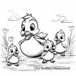 Adorable 5 Little Ducks Family Coloring Pages 3