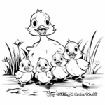 Adorable 5 Little Ducks Family Coloring Pages 4