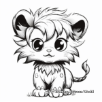 Adorable Anime Lion Coloring Pages for Teens 2