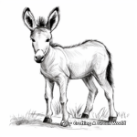 Adorable Baby Donkey Coloring Pages 2