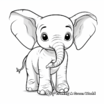Adorable Baby Elephant Coloring Pages 2