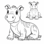 Adorable Baby Hippo Coloring Pages 2