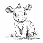 Adorable Baby Hippo Coloring Pages 3
