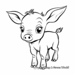Adorable Baby Piglet Coloring Pages 1