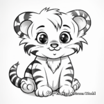 Adorable Baby Tiger Coloring Pages 2