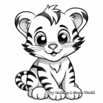 Adorable Baby Tiger Coloring Pages 4