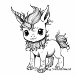 Adorable Baby Unicorn Coloring Pages 1