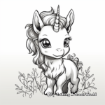 Adorable Baby Unicorn Coloring Pages 3