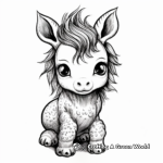 Adorable Baby Unicorn Coloring Pages 4
