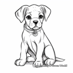 Adorable Boxer Puppy Coloring Pages 2
