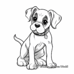Adorable Boxer Puppy Coloring Pages 3