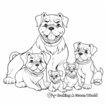 Adorable Bulldog Family Coloring Pages 3