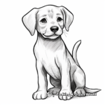 Adorable Chocolate Lab Puppy Coloring Page 1