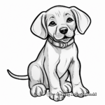 Adorable Chocolate Lab Puppy Coloring Page 2
