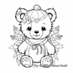 Adorable Christmas Teddy Bear Coloring Pages 1