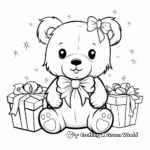Adorable Christmas Teddy Bear Coloring Pages 4