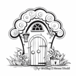 Adorable Fairy Door Coloring Pages for Children 4