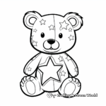Adorable Fourth of July Teddy Bear Coloring Sheets 1