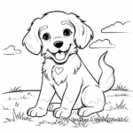 Adorable Golden Retriever Puppy Coloring Pages 1