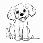 Adorable Golden Retriever Puppy Coloring Pages 4