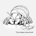 Adorable Hermit Crab Coloring Pages 2