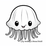 Adorable Jellyfish Cartoon Coloring Page for Children 1