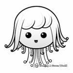 Adorable Jellyfish Cartoon Coloring Page for Children 3