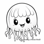 Adorable Jellyfish Cartoon Coloring Page for Children 4